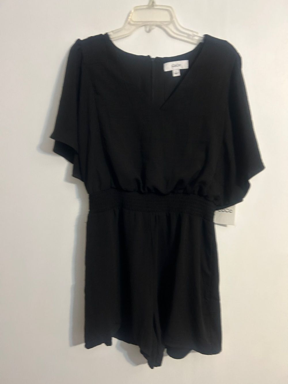 Cece Black V-Neck Elastic Waist Romper